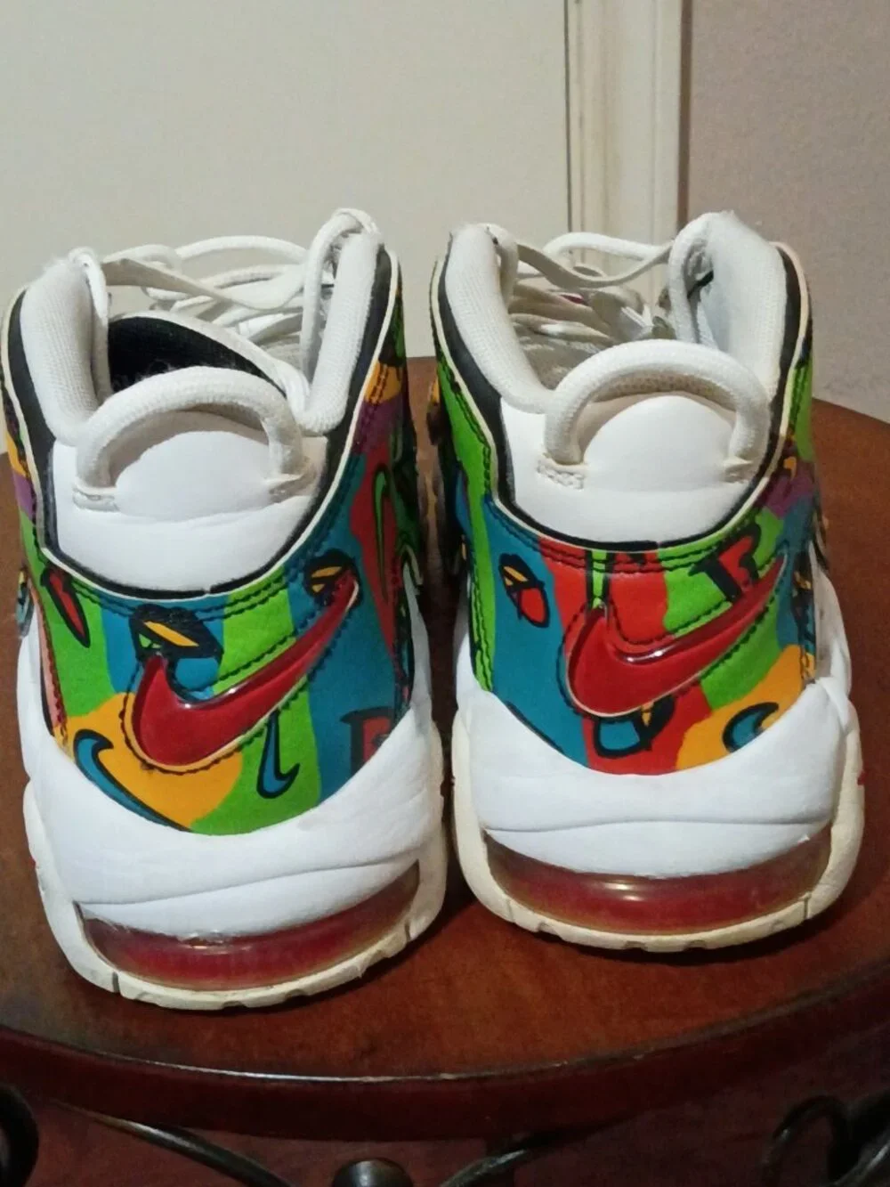 Nike Air More Uptempo Peace Love Swoosh White Multi Size 7Y Shoes DM8155-100